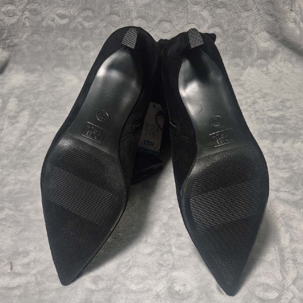 Time and Tru Black Heeled Slouch Boots Asst. Sizes - Picture 3 of 7